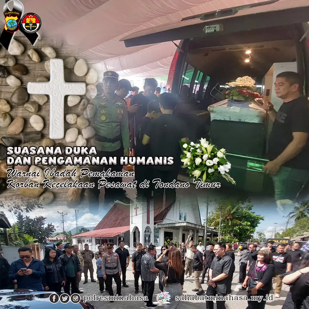 Suasana Duka dan Pengamanan Humanis Warnai Ibadah Pemakaman Korban Kecelakaan Pesawat di Tondano Timur